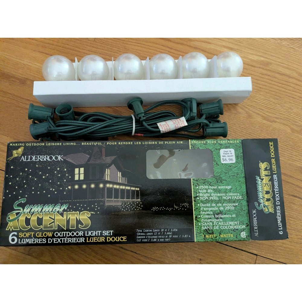 Vintage Outdoor Globe String‎ Lights NOS Patio Garden Lights Lot Of 3